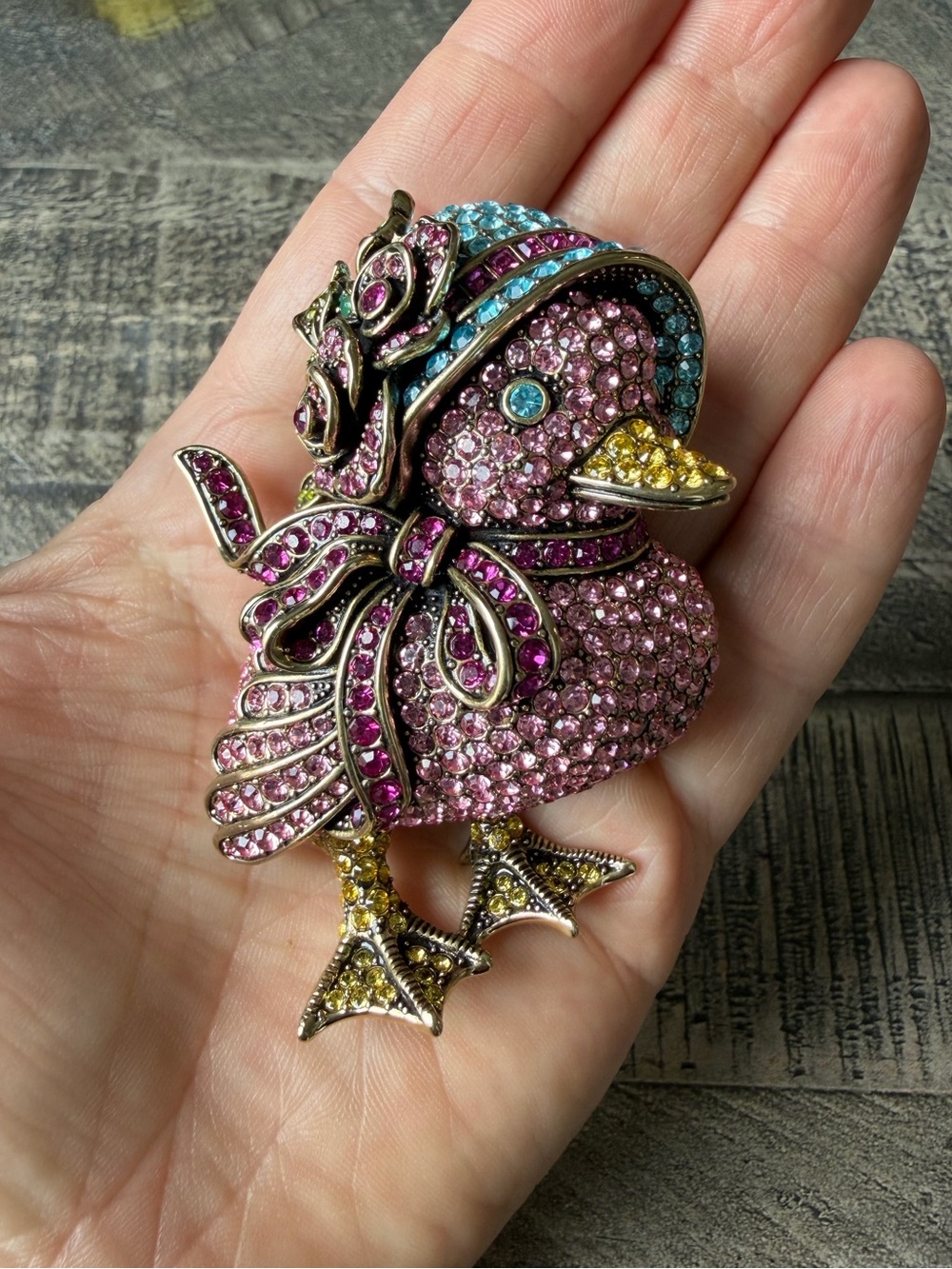 Heidi Daus Rainy Chick Brooch